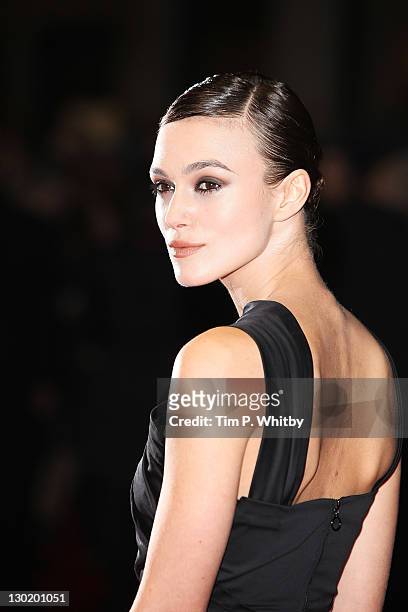 Actress Keira Knightly attends the press Premiere of A Dangerous Method at the 55th BFI London Film Festival at Odeon West End on October 24, 2011 in...
