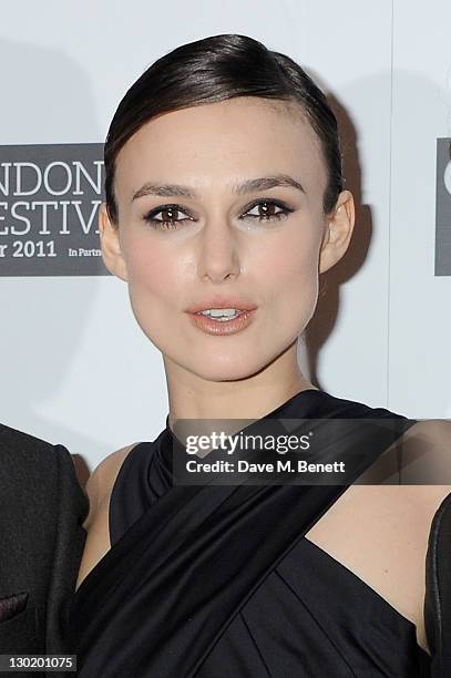 Actress Keira Knightley attends the Premiere of 'A Dangerous Method' during the 55th BFI London Film Festival at Odeon West End on October 24, 2011...