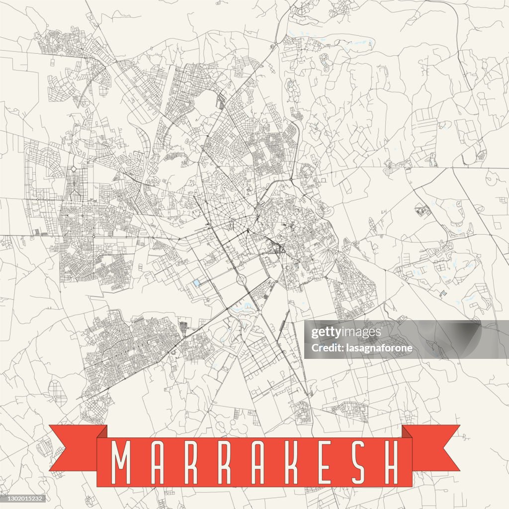 Marrakesh, Morocco Vector Map