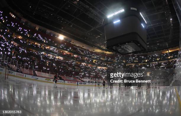 The Florida Panthers and the Tampa Bay Lightning hold a moment of silence for the three year anniversary of the shootings at Florida's Marjory...