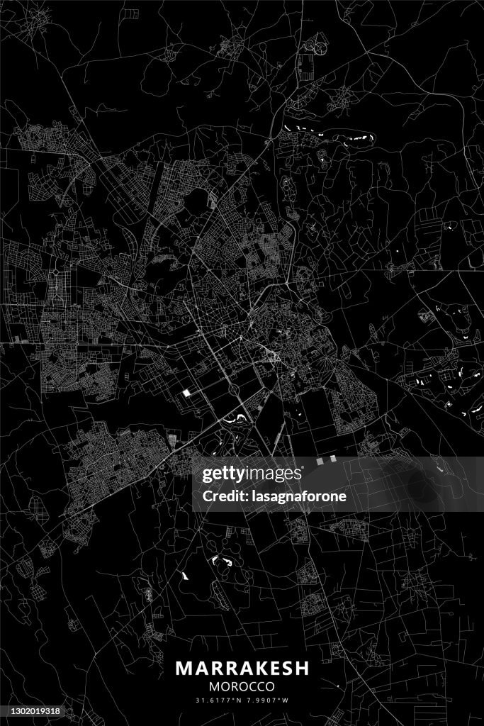 Marrakesh, Morocco Vector Map