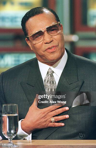 Nation of Islam Leader Louis Farrakhan discusses the Million Family March on NBC''s "Meet the Press" October 15, 2000 in Washington, DC. Farrakhan''s...