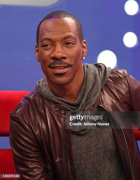 Terrence J and Eddie Murphy visit BET's "106 & Park" at the BET Studios on October 24, 2011 in New York City.