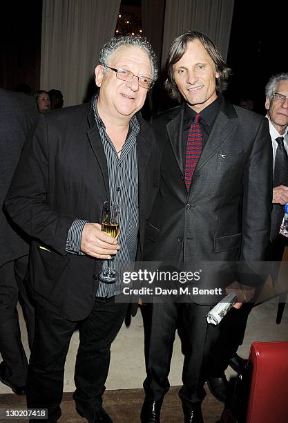 Jeremy Thomas and Viggo Mortensen attend a dinner hosted by Finch's Quarterly Review to celebrate 'A Dangerous Method' held at CUT at 45 Park Lane on...