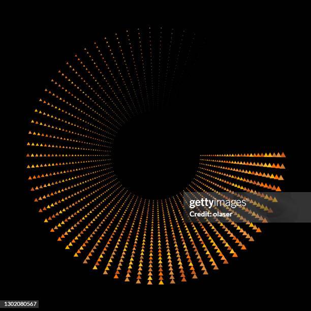 spoke wheel pattern, triangles in orange to gold - low orbit stock illustrations