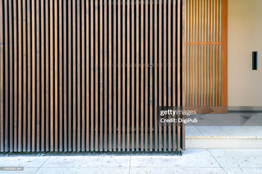 Wood exterior wall and sliding door