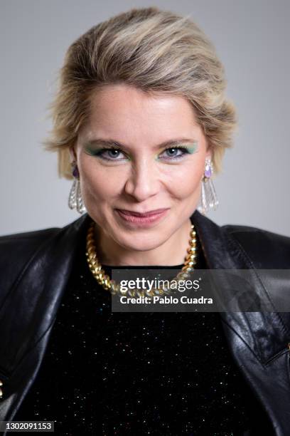 Spanish singer Soraya Arnelas poses during a portrait session on February 13, 2021 in Madrid, Spain.
