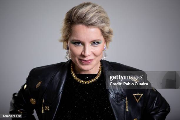 Spanish singer Soraya Arnelas poses during a portrait session on February 13, 2021 in Madrid, Spain.