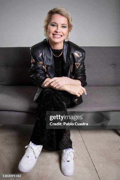 Spanish singer Soraya Arnelas poses during a portrait session on February 13, 2021 in Madrid, Spain.