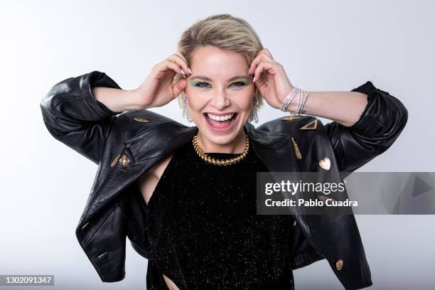Spanish singer Soraya Arnelas poses during a portrait session on February 13, 2021 in Madrid, Spain.