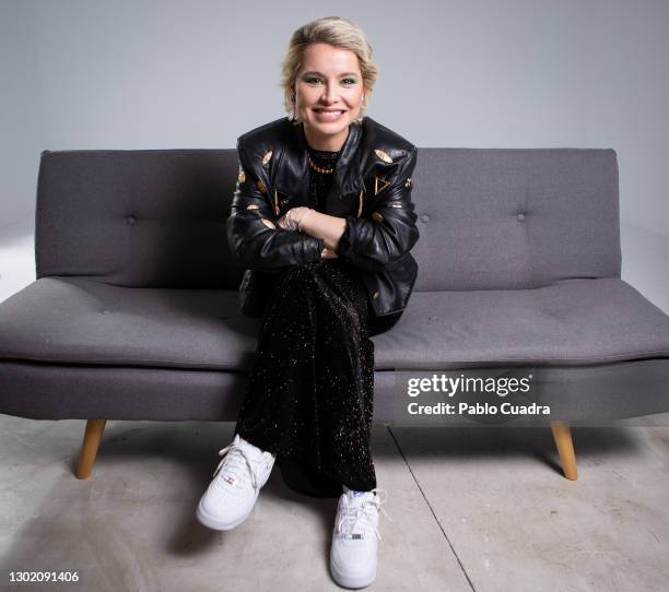 Spanish singer Soraya Arnelas poses during a portrait session on February 13, 2021 in Madrid, Spain.