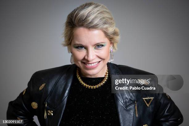 Spanish singer Soraya Arnelas poses during a portrait session on February 13, 2021 in Madrid, Spain.