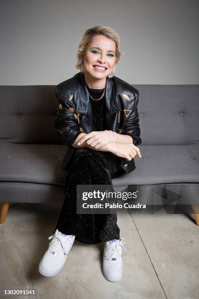Spanish singer Soraya Arnelas poses during a portrait session on February 13, 2021 in Madrid, Spain.