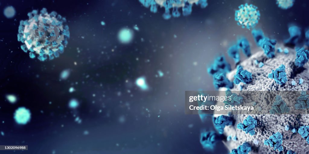 Viral cell. Microbiology background concept
