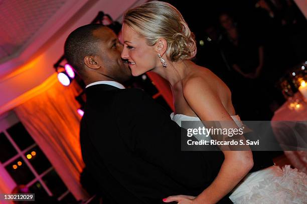 Anchor and NBC News correspondent Craig Melvin and ESPN sports anchor Lindsay Czarniak have their first dance after their wedding on October 15, 2011...