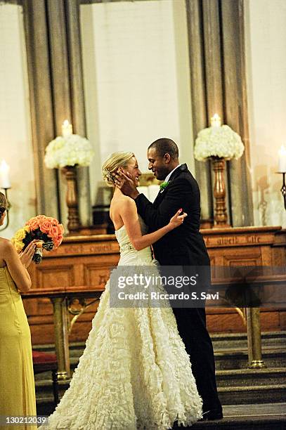 Sports anchor Lindsay Czarniak and MSNBC anchor and NBC News correspondent Craig Melvin get married at the Church of the Holy City on October 15,...