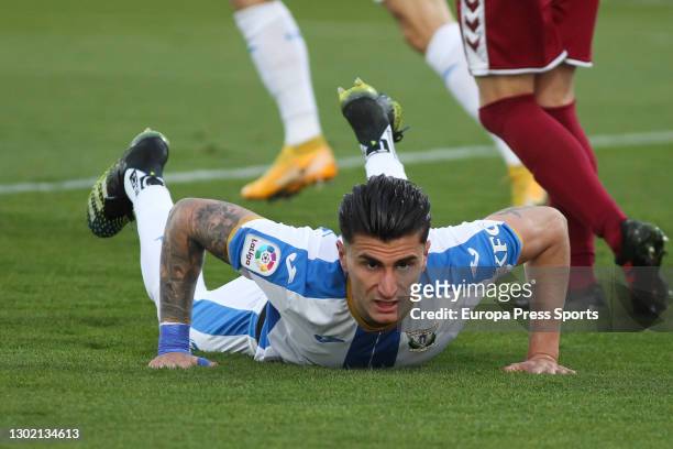 Luis Perea of CD Leganes laments during the Spanish second league, Liga Adelante, football match played between CD Leganes and Albacete Balompie CF...