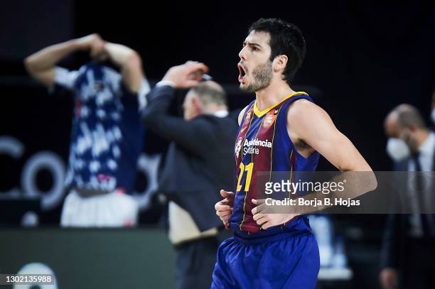 Alex Abrines of Barsa during Finals King's Cup match between Real Madrid and Barsa at Wizink Center on February 14, 2021 in Madrid, Spain.