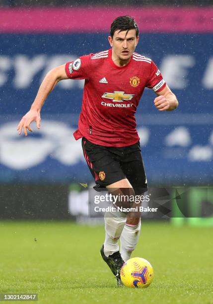 Harry Maguire of Manchester United in action during the Premier League match between West Bromwich Albion and Manchester United at The Hawthorns on...