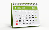 Standing Desk Calendar December 2021
