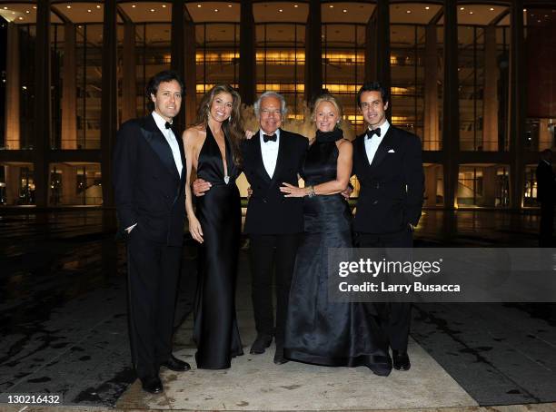 David Lauren, Dylan Lauren, Designer Ralph Lauren, Ricky Lauren and Andrew Lauren attend an evening with Ralph Lauren hosted by Oprah Winfrey and...