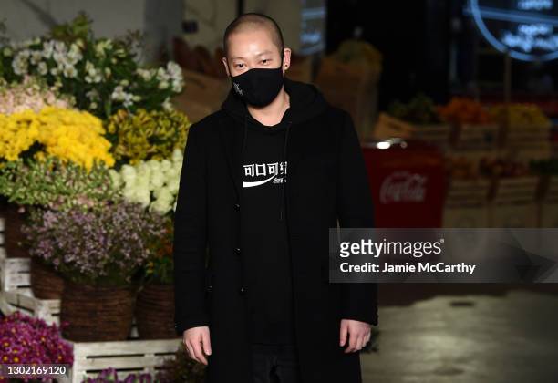 Designer Jason Wu walks the runway at the Jason Wu Runway during New York Fashion Week: The Shows on February 14, 2021 in New York City.