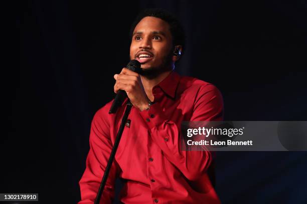 Music artist Trey Songz performs during his virtual Special Valentine's Day Concert on February 7, 2021 in Los Angeles, California.