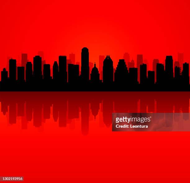 austin (all buildings are complete and moveable) - austin texas skyline vector stock illustrations