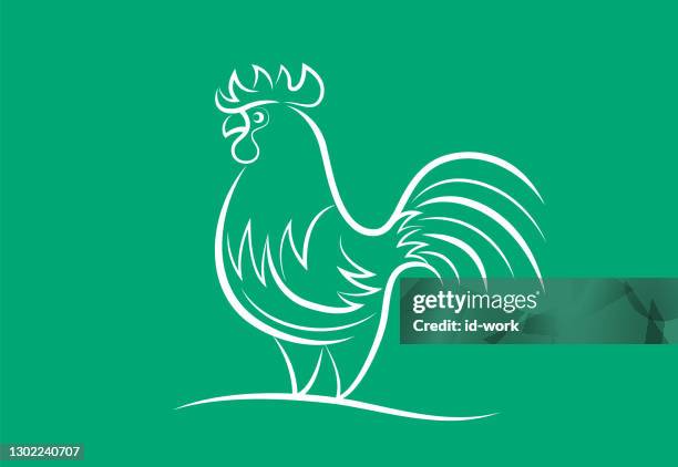 rooster symbol - chicken decoration stock illustrations