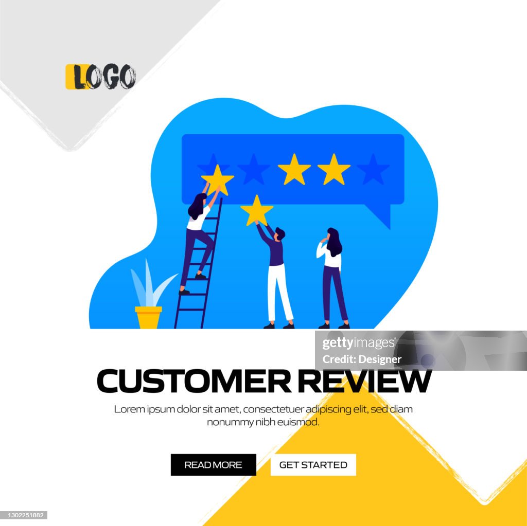 Customer Review Concept Vector Illustration for Website Banner, Advertisement and Marketing Material, Online Advertising, Social Media Marketing etc.