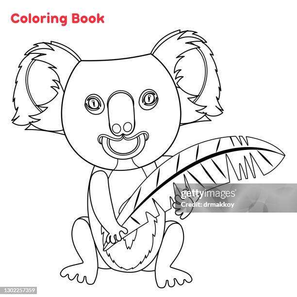 cute koala coloring book - koala stock illustrations