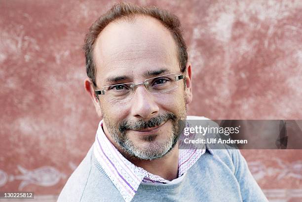 Mexican writer Ignacio Padilla poses during portrait session held on October 15, 2011 in Aix en Provence, France.