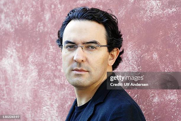 Colombian writer Juan Gabriel Vasquez poses during portrait session held on October 16, 2011 in Aix en Provence, France.