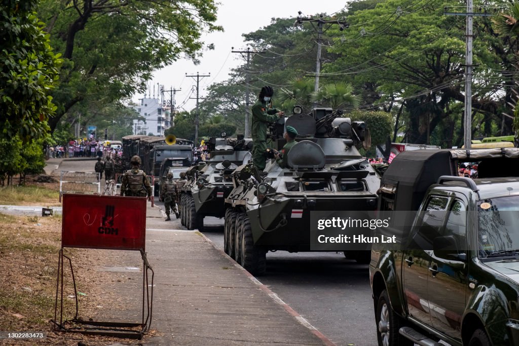 Protests Continue Despite Military Vehicles Presence