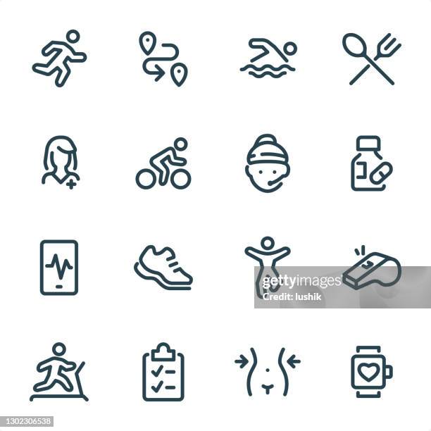 sport and fitness - pixel perfect unicolor line icons - aqua aerobics stock illustrations