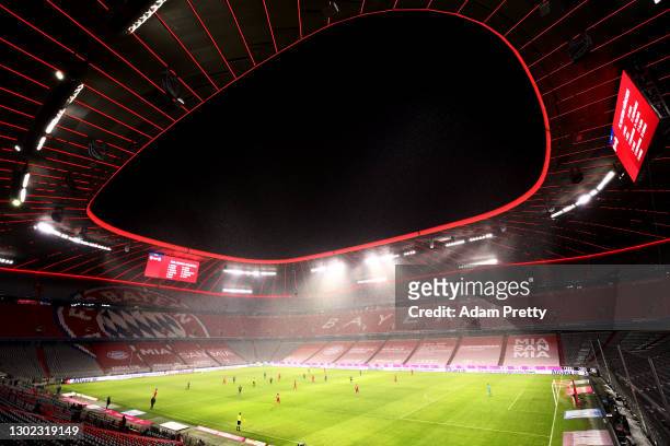 General view inside the stadium during the Bundesliga match between FC Bayern Muenchen and DSC Arminia Bielefeld at Allianz Arena on February 15,...