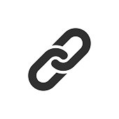Two chain links icon, Attach / Lock symbol
