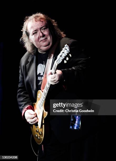 Bernie Marsden formerly of UFO and Whitesnake makes a guest appearance with Joe Bonamassa at Hammersmith Apollo on October 22, 2011 in London,...