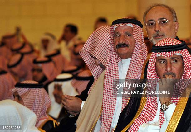 Iranian Foreign Minister Ali-Akbar Salehi attends the funeral of the late Saudi Crown Prince Sultan bin Abdel Aziz, at Imam Turki bin Abdullah...