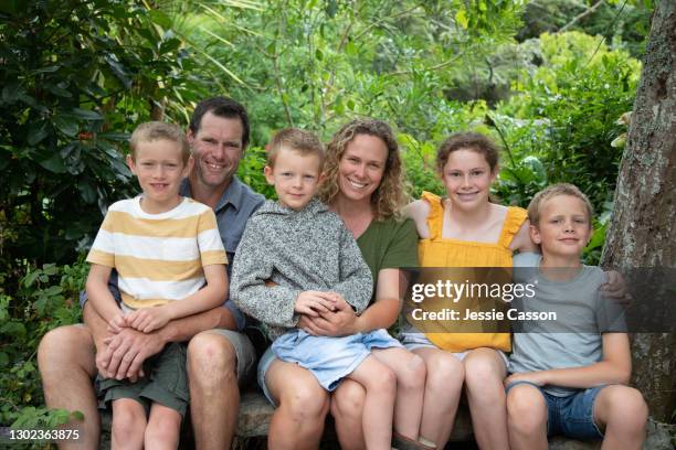 family portrait in nature - new zealand farmer stock pictures, royalty-free photos & images