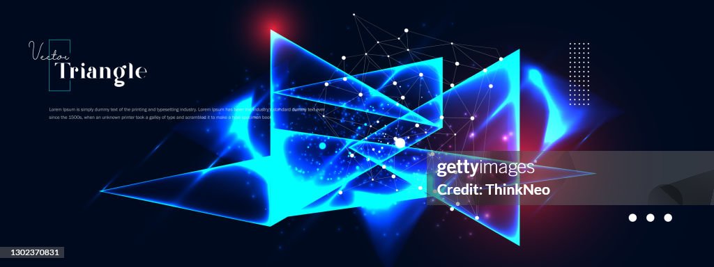 Abstract explosion with polygonal particles concept.