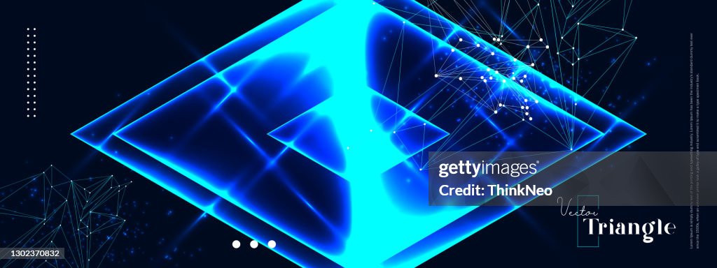 Abstract explosion with polygonal particles concept.