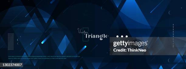 abstract modern colorful triangles on dark background. - triangle instrument stock illustrations