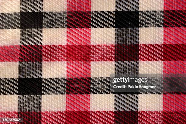 close-up plaid fabric pattern and texture, textile background. - checked shirt stock-fotos und bilder