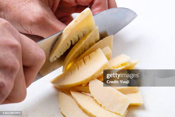 japanische hausgemacht, nagasaki sara udon rezept - bambussprossen stock-fotos und bilder