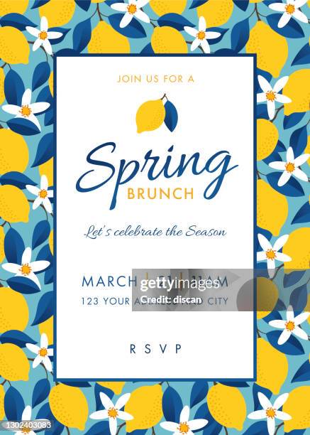 ilustrações de stock, clip art, desenhos animados e ícones de spring party invitation template. stock illustration - happy hour