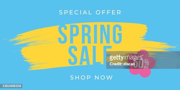 ilustraciones, imágenes clip art, dibujos animados e iconos de stock de diseño de spring sale para publicidad, banners, folletos y folletos. - banner web