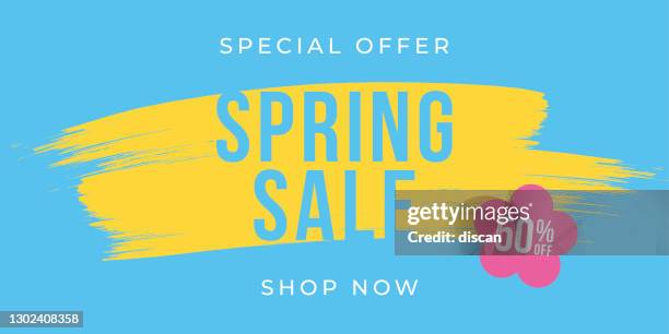 ilustrações de stock, clip art, desenhos animados e ícones de spring sale design for advertising, banners, leaflets and flyers. - spring