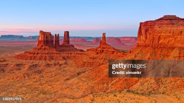 aerial view of saddleback butte in monument valley - saddleback valley stock pictures, royalty-free photos & images