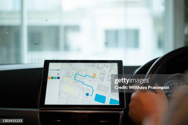 car sat navigation system. - gps stock-fotos und bilder